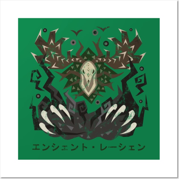 Monster Hunter World Ancient Leshen Kanji Icon Wall Art by StebopDesigns